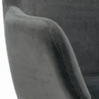 Vaste kruk met gestoffeerde zitting en stalen onderstel Made in Italy - Arona Viadurini