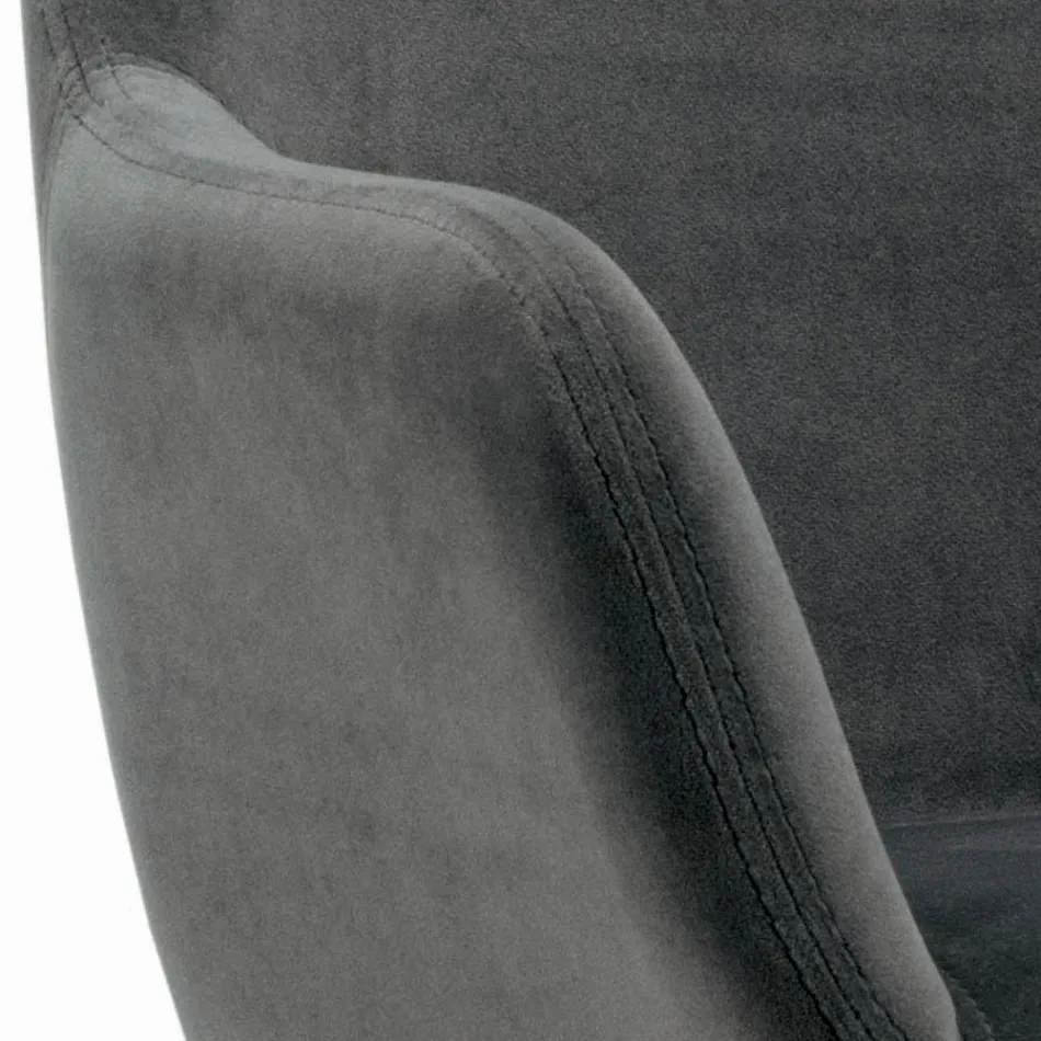 Vaste kruk met gestoffeerde zitting en stalen onderstel Made in Italy - Arona Viadurini