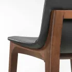 Vaste design keukenkruk in leer en hout Made in Italy - Rocco Viadurini