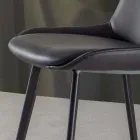 Vaste kruk H 65 cm, structuur met 4 metalen poten - Ines Viadurini