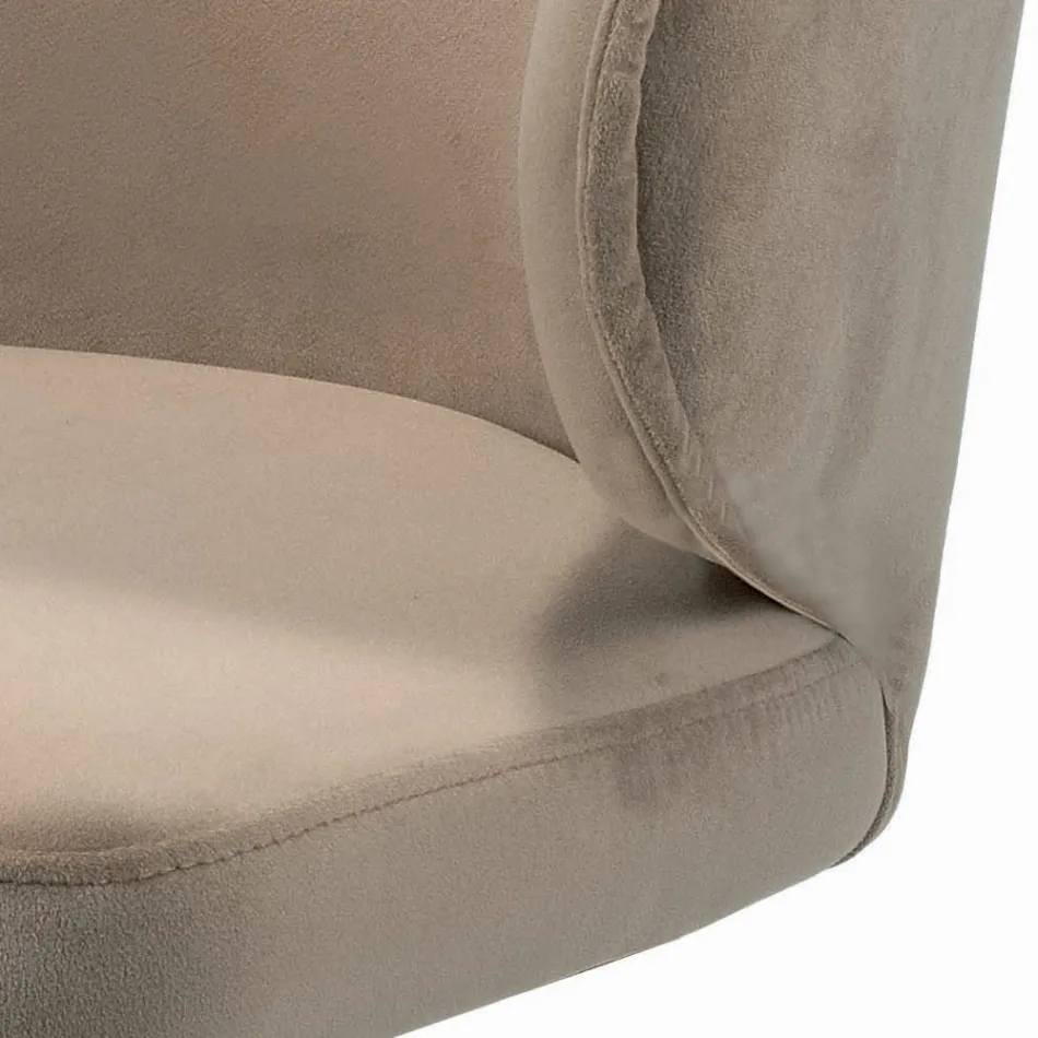 Draaikruk met fluwelen zitting en stalen onderstel Made in Italy - Adria Viadurini