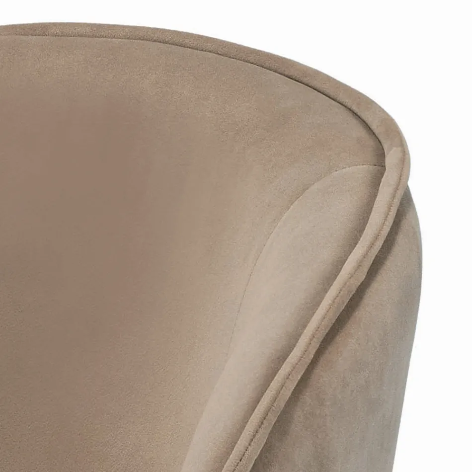 Draaikruk met fluwelen zitting en stalen onderstel Made in Italy - Adria Viadurini