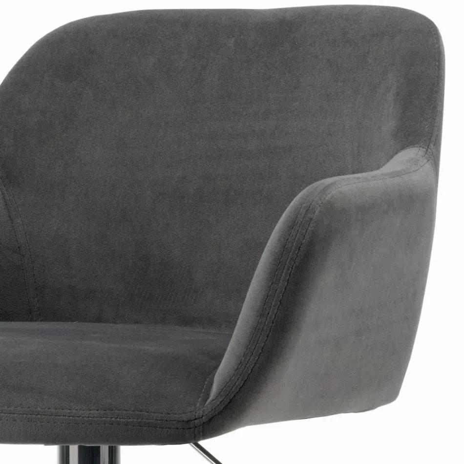 Draaikruk met gestoffeerde zitting en stalen onderstel Made in Italy - Arona Viadurini