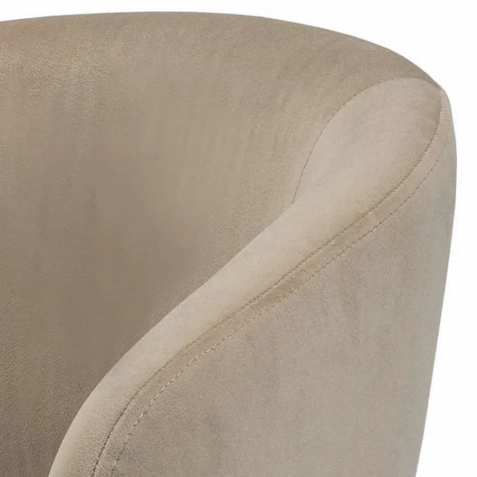 Draaibare en in hoogte verstelbare kruk in fluweel en staal - Alassio Viadurini