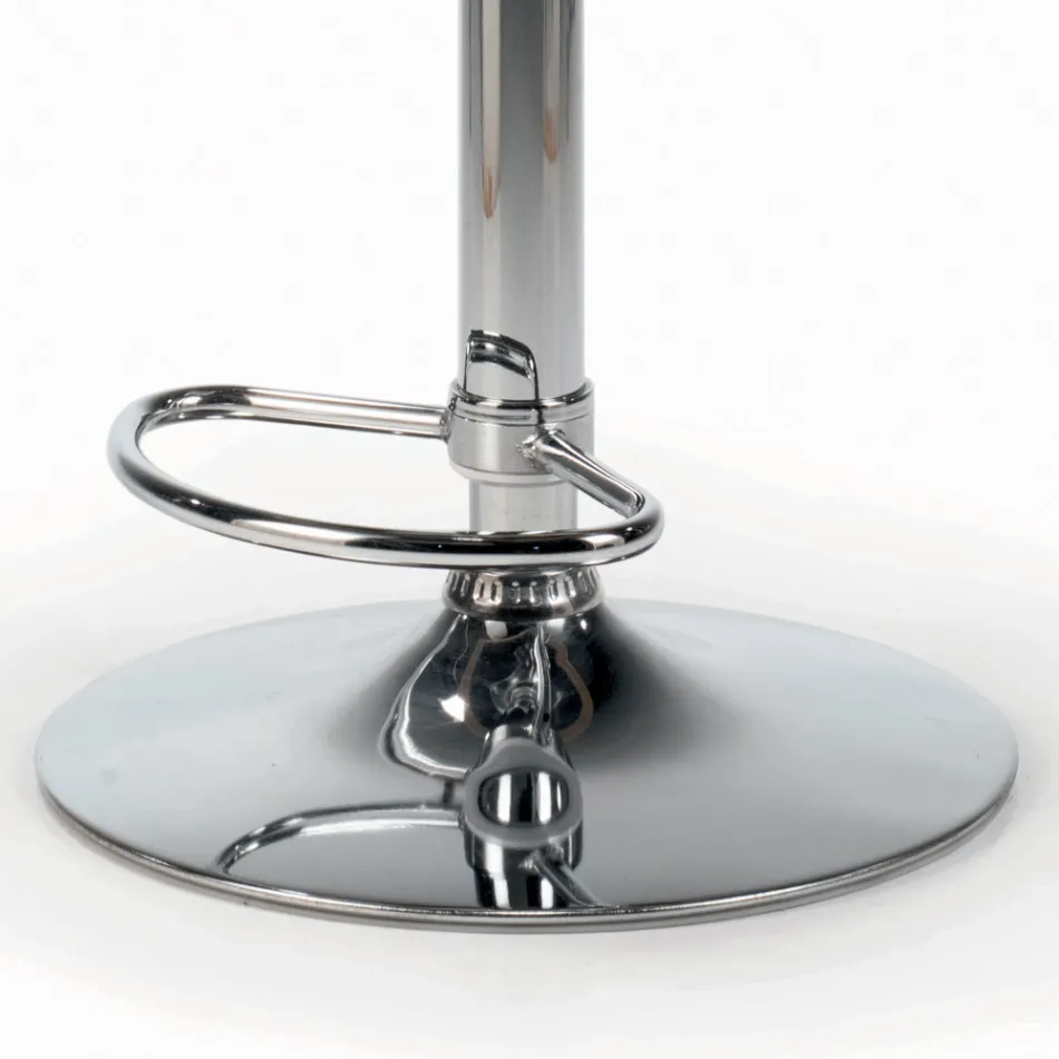 Draaibare en in hoogte verstelbare kruk in fluweel en staal - Alassio Viadurini