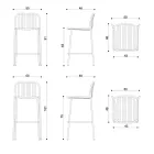 Stapelbare metalen buitenkruk Made in Italy 2 stuks - Simply Viadurini