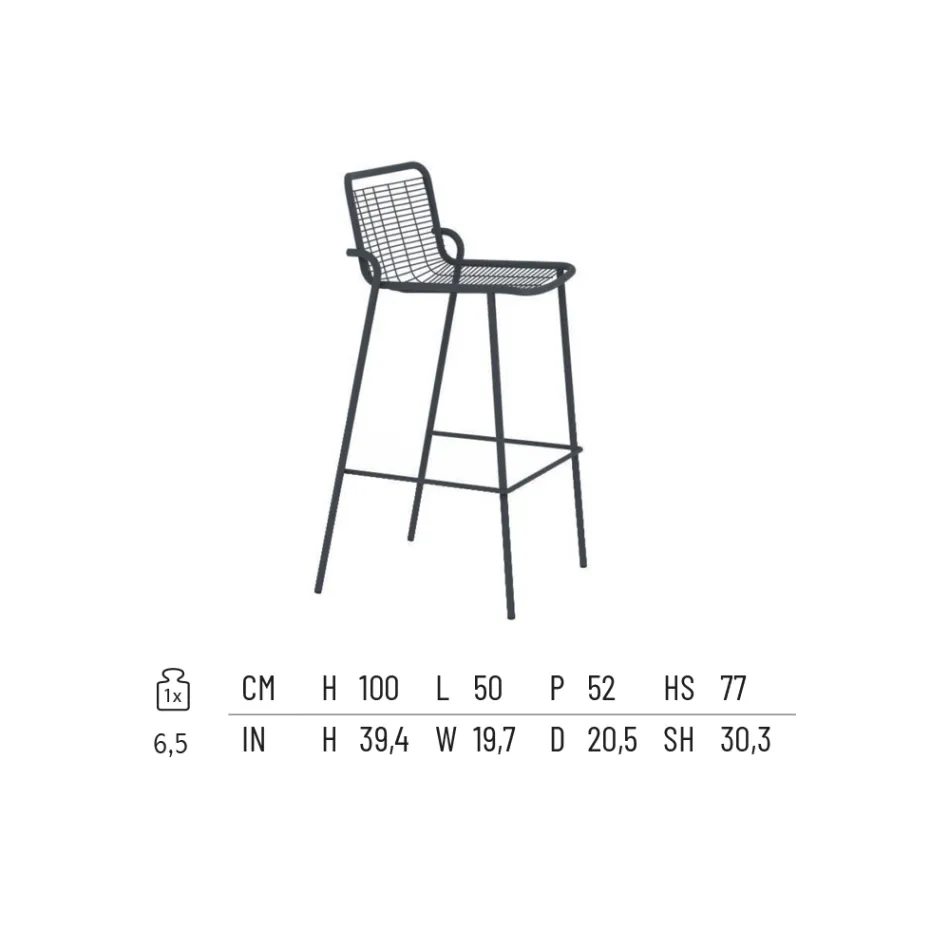 Stapelbare buitenkruk van metaal Made in Italy 2 stuks - Vikas Viadurini