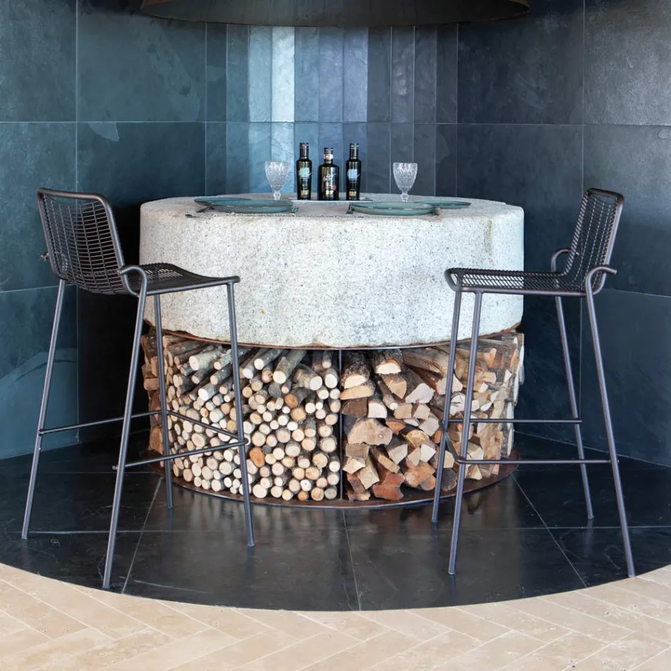 Stapelbare buitenkruk van metaal Made in Italy 2 stuks - Vikas Viadurini