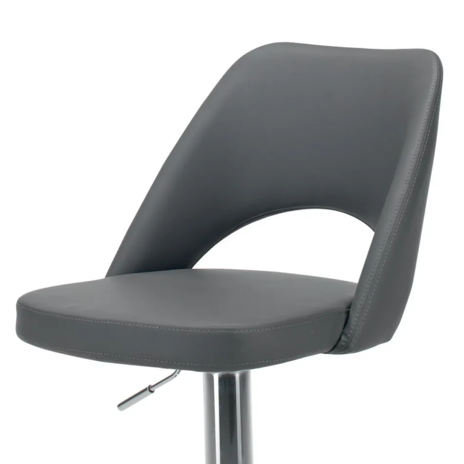 Kruk van ecoleer en staal met gasveer Made in Italy - Lorenza Viadurini