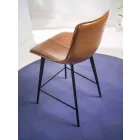 Kruk in kunstleer H 80, basis 4 poten - ovaal Viadurini