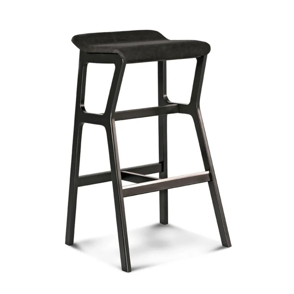 Kruk van massief beukenhout met stoffen zitting Made in Italy - Regensburg Viadurini