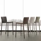 Kruk in metaal en staal en modern eco-leer gemaakt in Prato, Italië Viadurini