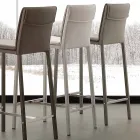 Kruk in metaal en staal en modern eco-leer gemaakt in Prato, Italië Viadurini