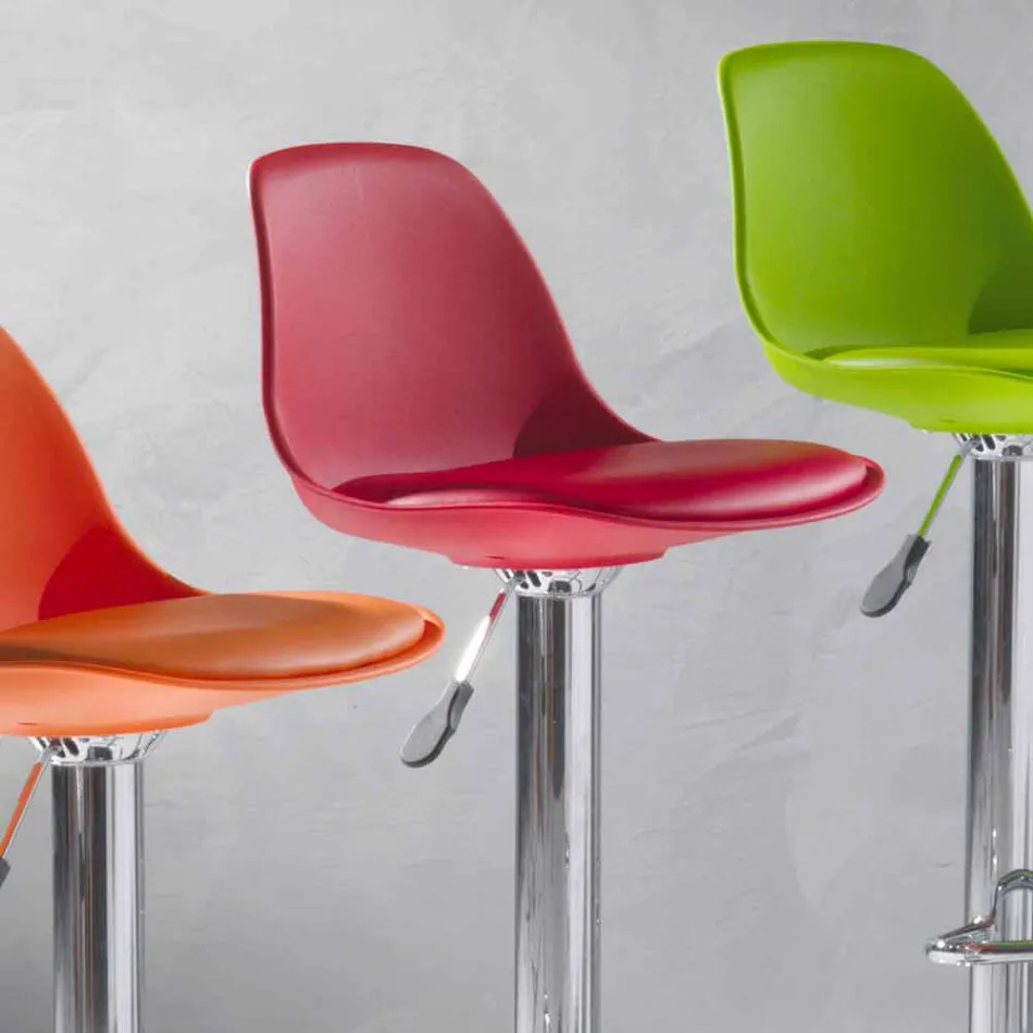 Kruk in polypropyleen, modern design en hefbaar - roze Viadurini