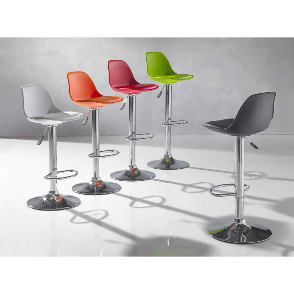 Kruk in polypropyleen, modern design en hefbaar - roze Viadurini