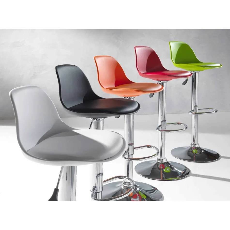 Kruk in polypropyleen, modern design en hefbaar - roze Viadurini