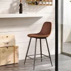 Kruk in leer en metaal modern design Gino Viadurini