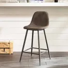 Kruk in leer en metaal modern design Gino Viadurini