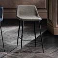Kruk in stof en antraciet metaaldesign Made in Italy - Marianet