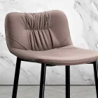 Kruk van vezelstof met leereffect en metaal Made in Italy - Gohan Viadurini