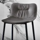 Kruk van vezelstof met leereffect en metaal Made in Italy - Gohan Viadurini