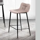 Kruk van vezelstof met leereffect en metaal Made in Italy - Gohan Viadurini