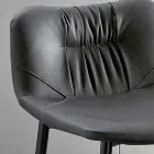 Kruk van vezelstof met leereffect en metaal Made in Italy - Gohan Viadurini