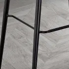 Kruk van vezelstof met leereffect en metaal Made in Italy - Gohan Viadurini