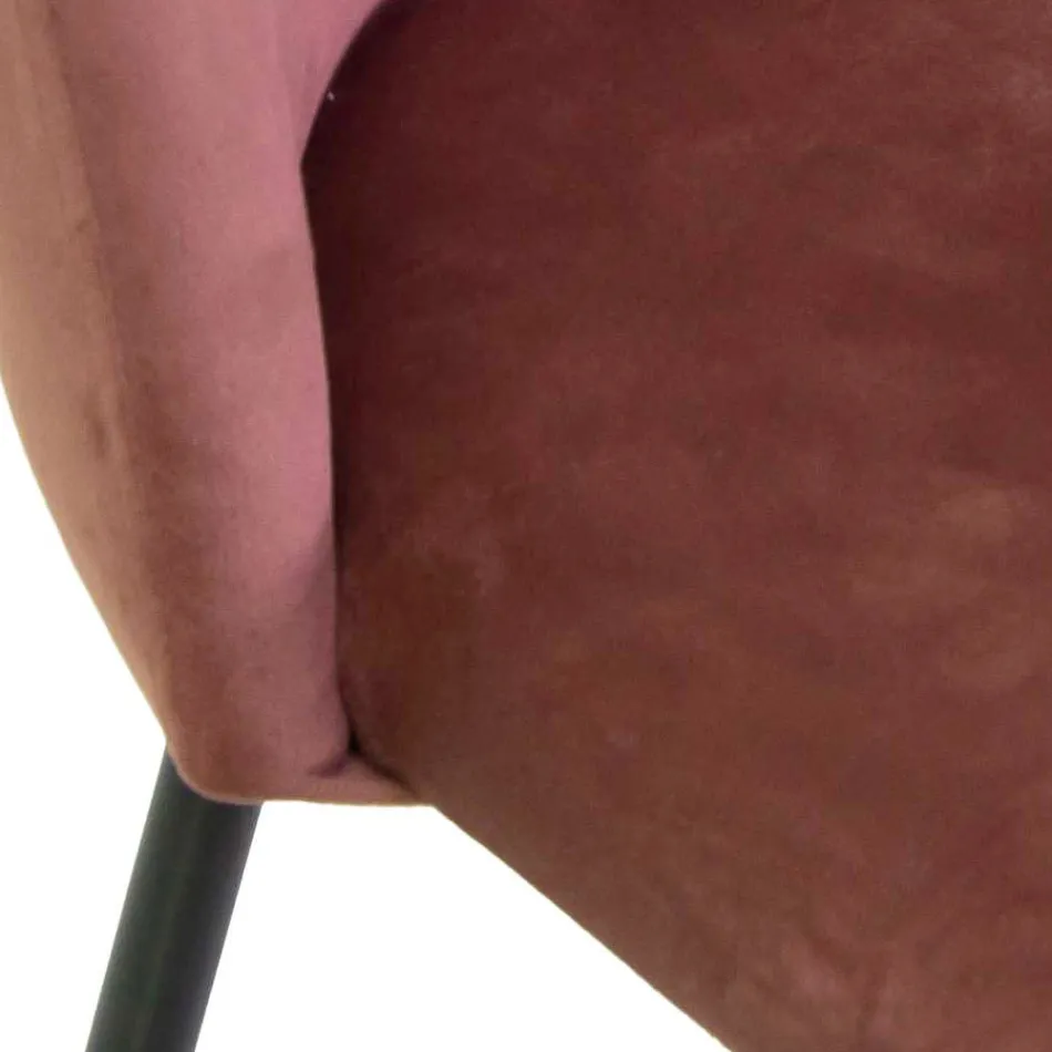 Fluwelen kruk met metalen frame in verschillende afwerkingen - Penna Viadurini