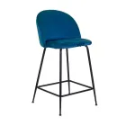 Fluwelen kruk met metalen frame in verschillende afwerkingen - Penna Viadurini