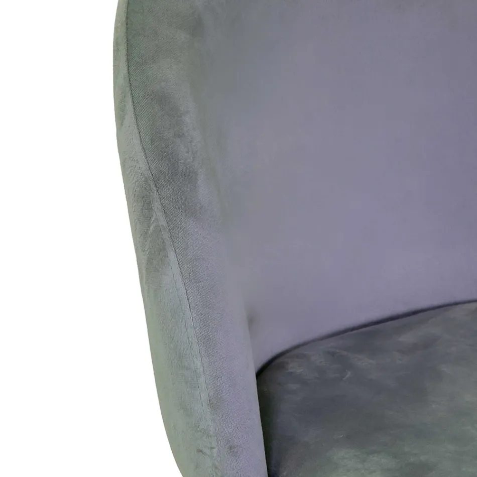 Fluwelen kruk met metalen frame in verschillende afwerkingen - Penna Viadurini