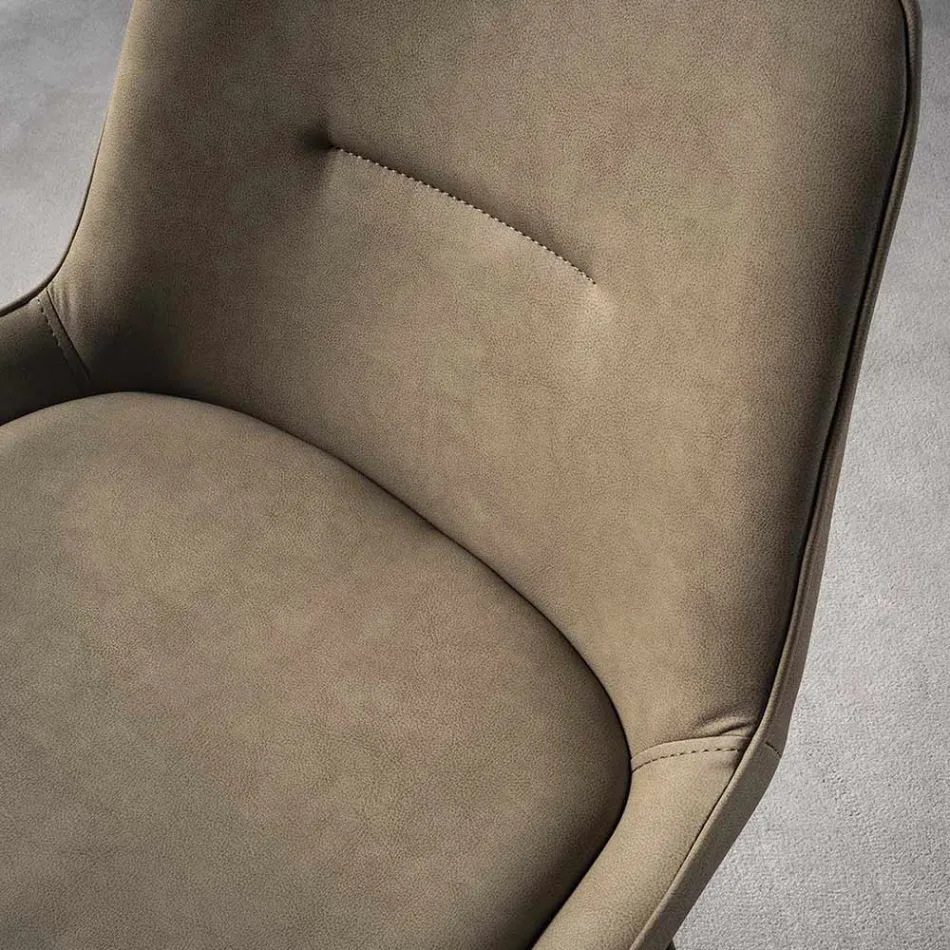 Moderne kruk H 80 cm, zitting in Eco-leer Nabuk - Ines Viadurini