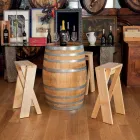 Opvouwbare en stapelbare kruk van massief essenhout - Write Viadurini