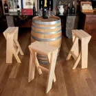 Opvouwbare en stapelbare kruk van massief essenhout - Write Viadurini