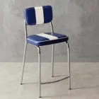 Classic kruk 50 jaar van kunstleer met een centrale witte band Banda Viadurini