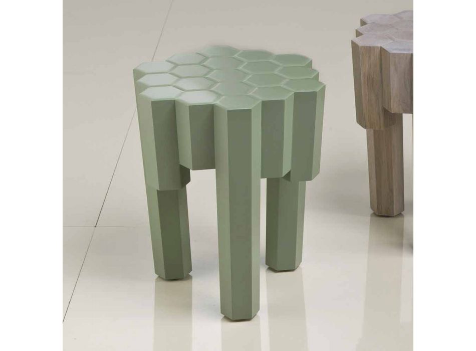 Kruk / massief houten salontafel ontwerp, L38xP38 cm, Begga Viadurini
