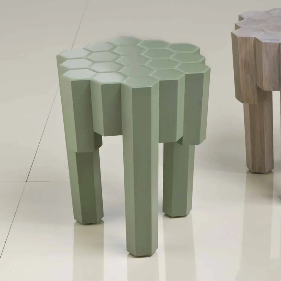 Kruk / massief houten salontafel ontwerp, L38xP38 cm, Begga Viadurini