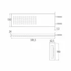 Roestvrijstalen wanddouchekop met regenval Made in Italy - Net Viadurini