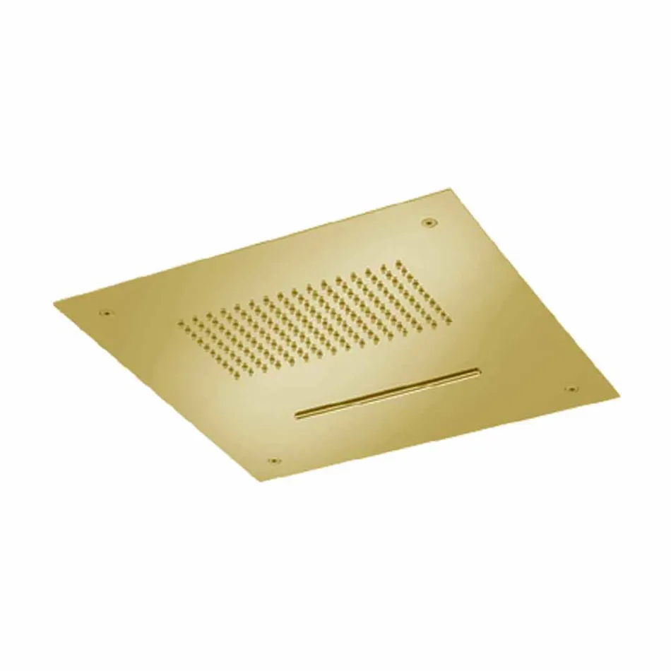 Stalen plafonddouchekop met dubbele jet Made in Italy - Quinto Viadurini