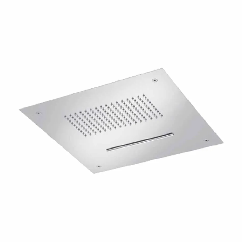 Stalen plafonddouchekop met dubbele jet Made in Italy - Quinto Viadurini