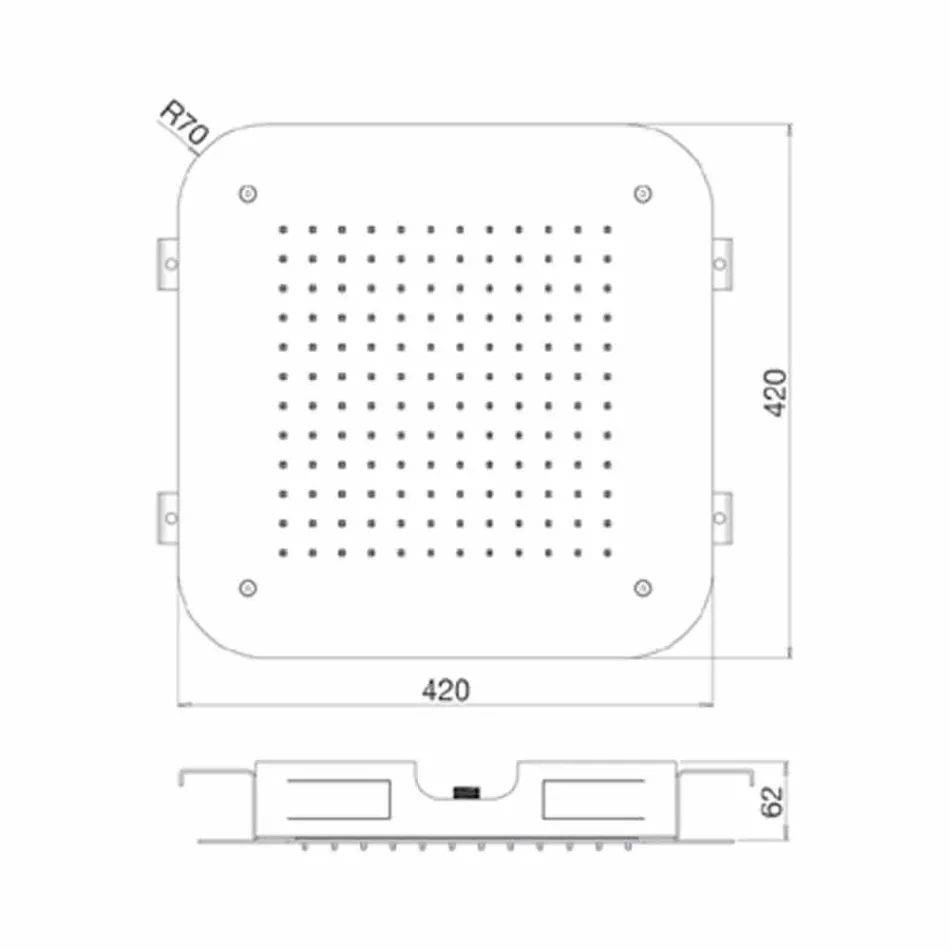 Roestvrijstalen douchekop met enkele jet-plafond gemaakt in Italië - Elcan Viadurini