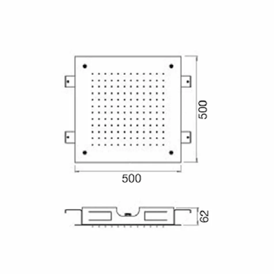 Roestvrijstalen douchekop met enkele jet-plafond gemaakt in Italië - Cauro Viadurini