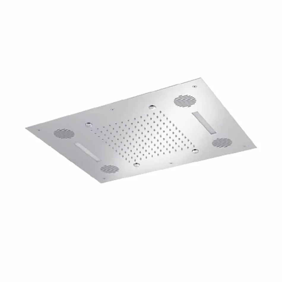 Stalen douchekop met chromotherapie en bluetooth Made in Italy - Elbo Viadurini