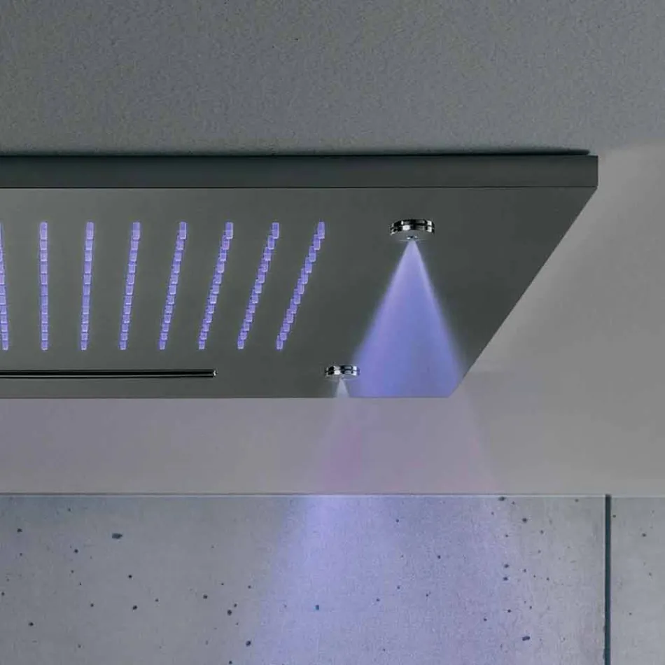 Roestvrijstalen douchekop met chromotherapie Made in Italy - Oplosser Viadurini