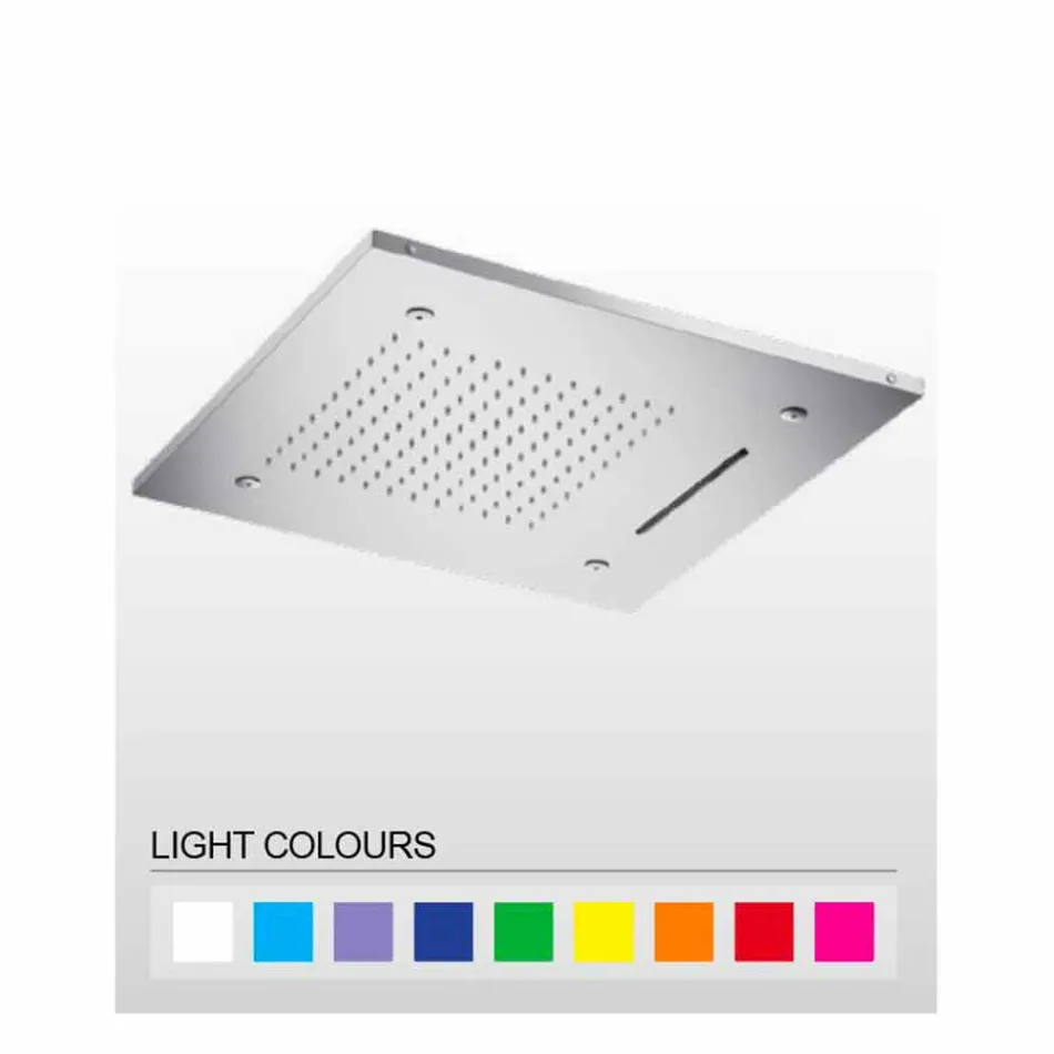 Roestvrijstalen douchekop met chromotherapie Made in Italy - Oplosser Viadurini