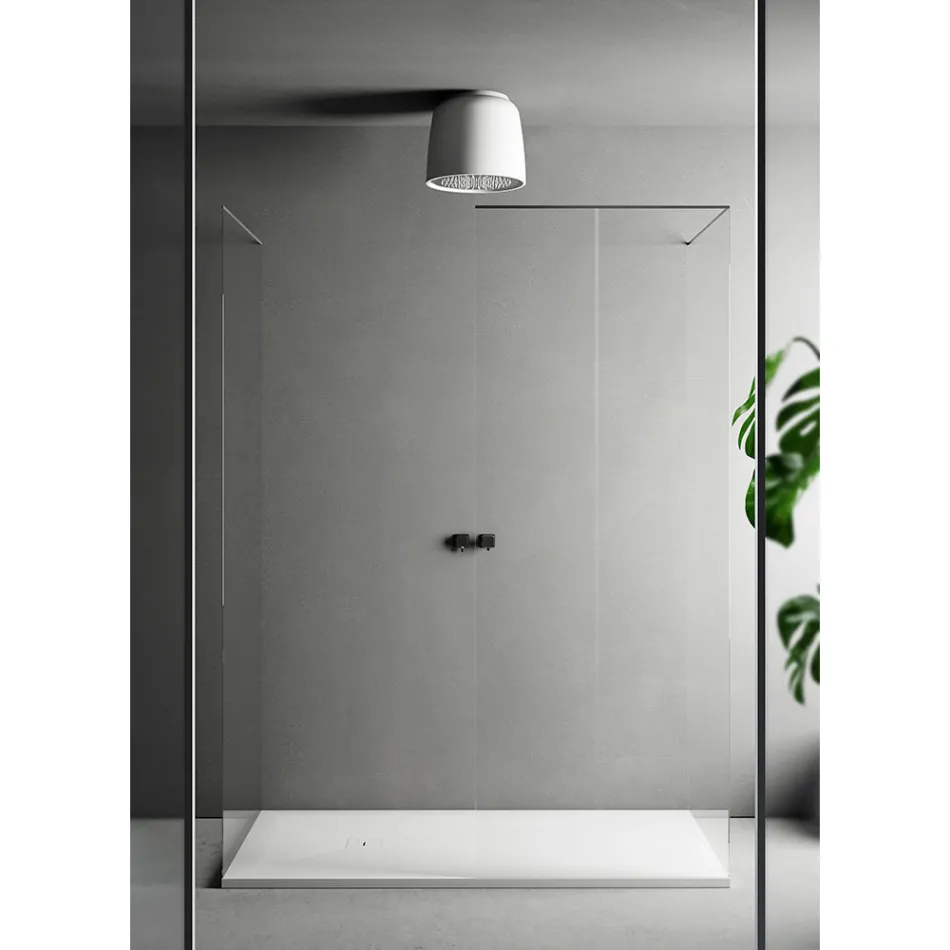 Luxolid douchekop met massief oppervlak, gemaakt in Italië - Lallio Viadurini