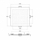 Vierkante plafonddouchekop in staal Made in Italy - zetmeel Viadurini