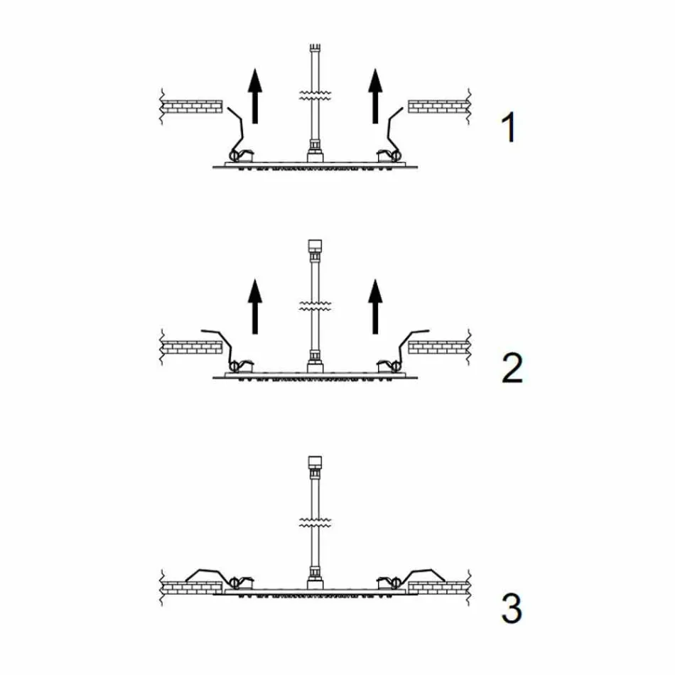 Vierkante plafonddouchekop in staal Made in Italy - zetmeel Viadurini