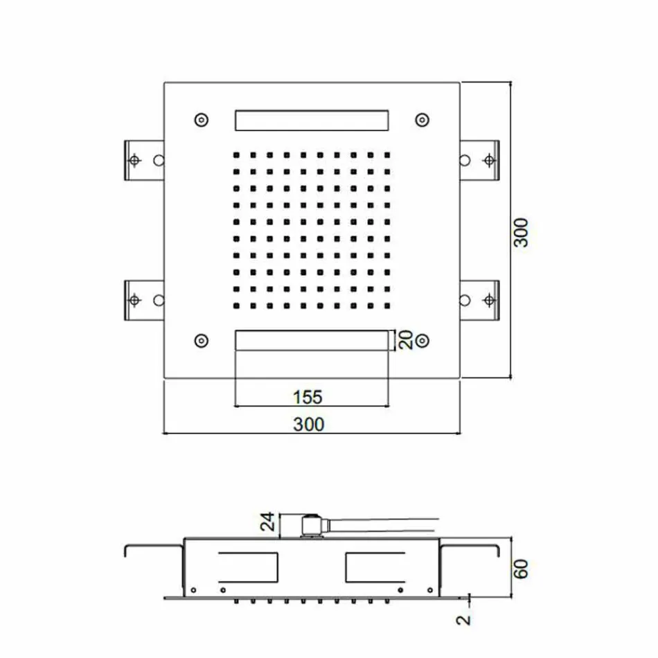 Vierkante douchekop in roestvrij staal met chromotherapie Made in Italy - Bilbo Viadurini