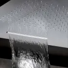 Vierkante roestvrijstalen douchekop met dubbele straal Made in Italy - Nello Viadurini